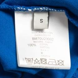 Pre Owned Givenchy Blue Logo Print Cotton Crew Neck Oversized T-Shirt S