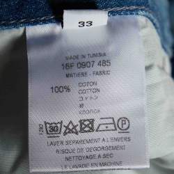 Givenchy Blue Washed Denim Distressed Slim Fit Jeans M/Waist 35"