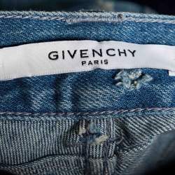 Givenchy Blue Washed Denim Distressed Slim Fit Jeans M/Waist 35"