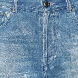 Givenchy Blue Washed Denim Distressed Slim Fit Jeans M/Waist 35"