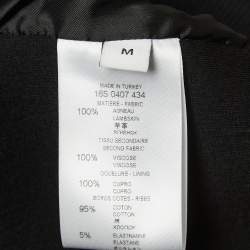 Pre Owned Givenchy Black Lambskin & Neoprene Star Embroidered Sweatshirt M