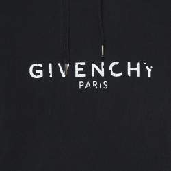 Givenchy Black Vintage Logo Print Cotton Hooded Sweatshirt S