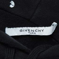 Givenchy Black Vintage Logo Print Cotton Hooded Sweatshirt S