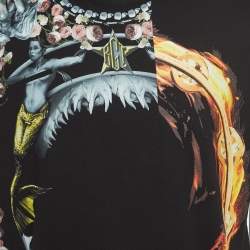 Givenchy Black Mermaid Fire Ring Print Cotton Oversized T-Shirt S
