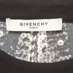 مملوكة مسبقًا Givenchy Black Sequin Print Silk Satin T-Shirt XS