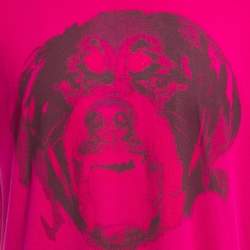 Givenchy Fuchsia Pink Printed Cotton Crew Neck T-Shirt S