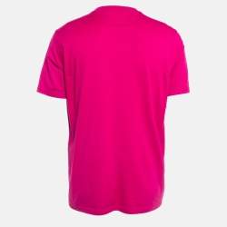 Givenchy Fuchsia Pink Printed Cotton Crew Neck T-Shirt S