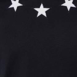 Givenchy Black Stars Appliqued Cotton Cuban Fit T-Shirt L