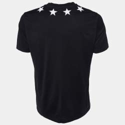 Givenchy Black Stars Appliqued Cotton Cuban Fit T-Shirt L