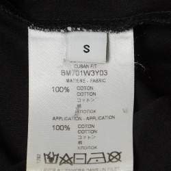 مملوكة مسبقًا Givenchy Black Logo Applique Distressed Cotton Crew Neck T-Shirt S