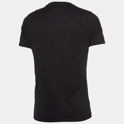 مملوكة مسبقًا Givenchy Black Logo Applique Distressed Cotton Crew Neck T-Shirt S