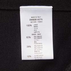 Givenchy Black Logo Tape Trim Wool Knit Crew Neck Sweatshirt L