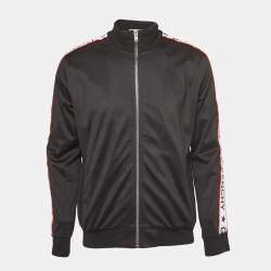Givenchy Black Jersey Logo Tape Detail Track Jacket XL
