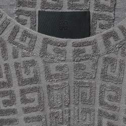 Givenchy Grey GG Patterned Terry Half Sleeve T-Shirt M