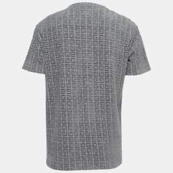 Givenchy Grey GG Patterned Terry Half Sleeve T-Shirt M