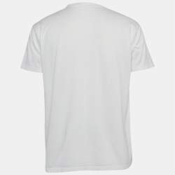 Pre Owned Givenchy White Faded Logo Print Cotton Crew Neck T-Shirt XS