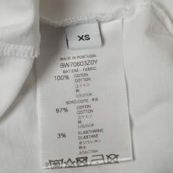 Pre Owned Givenchy White Faded Logo Print Cotton Crew Neck T-Shirt XS