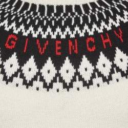 Givenchy Off-White Intarsia Wool Knit Turtle Neck Sweater M