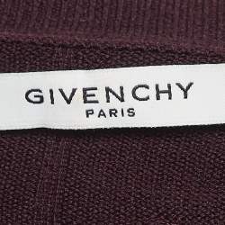 Givenchy Burgundy Wool Knit Star Badge Detail Sweatshirt XS