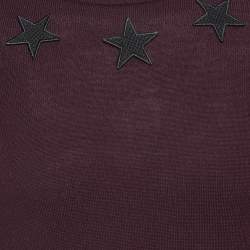 Givenchy Burgundy Wool Knit Star Badge Detail Sweatshirt XS