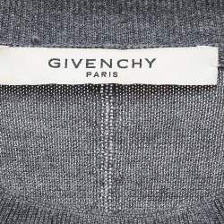 Givenchy Grey Embroidered Wool Knit Sweatshirt XS