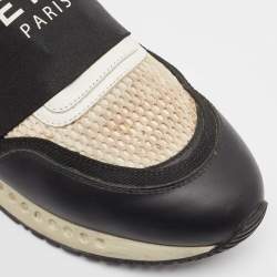 Givenchy Black/White Leather and Mesh Runner Active Sneakers Size 44