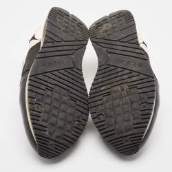 Givenchy Black/White Leather and Mesh Runner Active Sneakers Size 44
