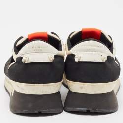 Givenchy Black/White Leather and Mesh Runner Active Sneakers Size 44