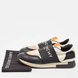 Givenchy Black/White Leather and Mesh Runner Active Sneakers Size 44
