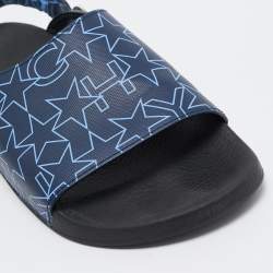 Pre Owned Givenchy Blue Canvas Slingback Flat Sandals Size 43