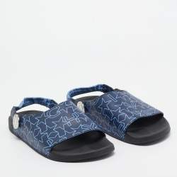 Pre Owned Givenchy Blue Canvas Slingback Flat Sandals Size 43