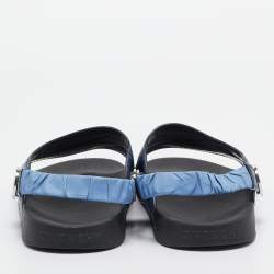 Pre Owned Givenchy Blue Canvas Slingback Flat Sandals Size 43