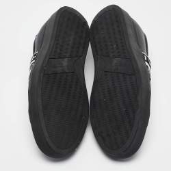 Givenchy Black Leather 4G Webbing Detail Low Top Sneakers Size 42