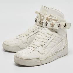 Givenchy White Leather Tyson High Top Sneakers Size 44