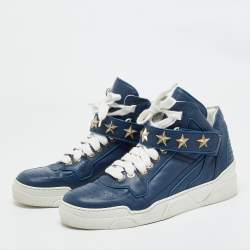 Givenchy Blue Leather Tyson High Top Sneakers Size 44
