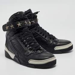 Givenchy Black Leather Tyson High Top Sneakers Size 44