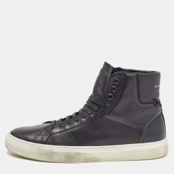 Givenchy Black Leather Urban Street High Top Sneakers Size 43