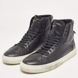 Givenchy Black Leather Urban Street High Top Sneakers Size 43