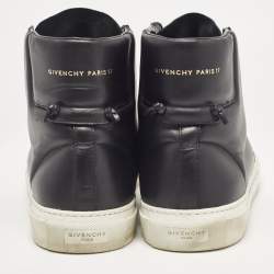 Givenchy Black Leather Urban Street High Top Sneakers Size 43