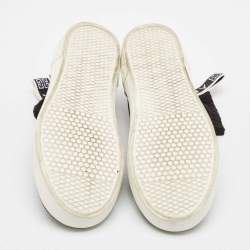 Givenchy Black/White Knit Fabric George V Slip On Sneakers Size 39