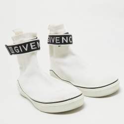 Givenchy White Knit Fabric High Top Sneakers Size 44