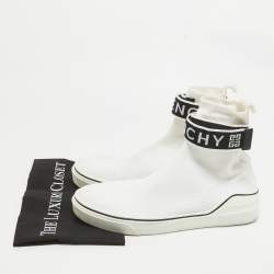 Givenchy White Knit Fabric High Top Sneakers Size 44