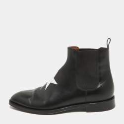 Givenchy Black Leather Star Chelsea Boots Size 44