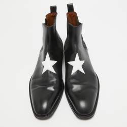 Givenchy Black Leather Star Chelsea Boots Size 44