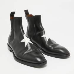 Givenchy Black Leather Star Chelsea Boots Size 44