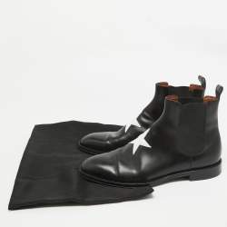 Givenchy Black Leather Star Chelsea Boots Size 44