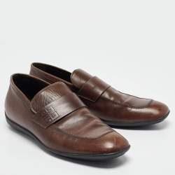 Givenchy Brown Leather Slip On Loafers Size 42