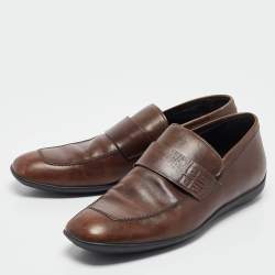 Givenchy Brown Leather Slip On Loafers Size 42