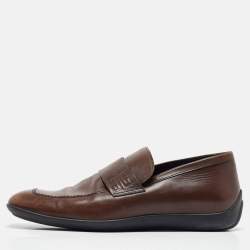Givenchy Brown Leather Slip On Loafers Size 42