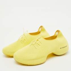 Givenchy Yellow Knit Fabric TK-360 Low Top Sneakers Size 42